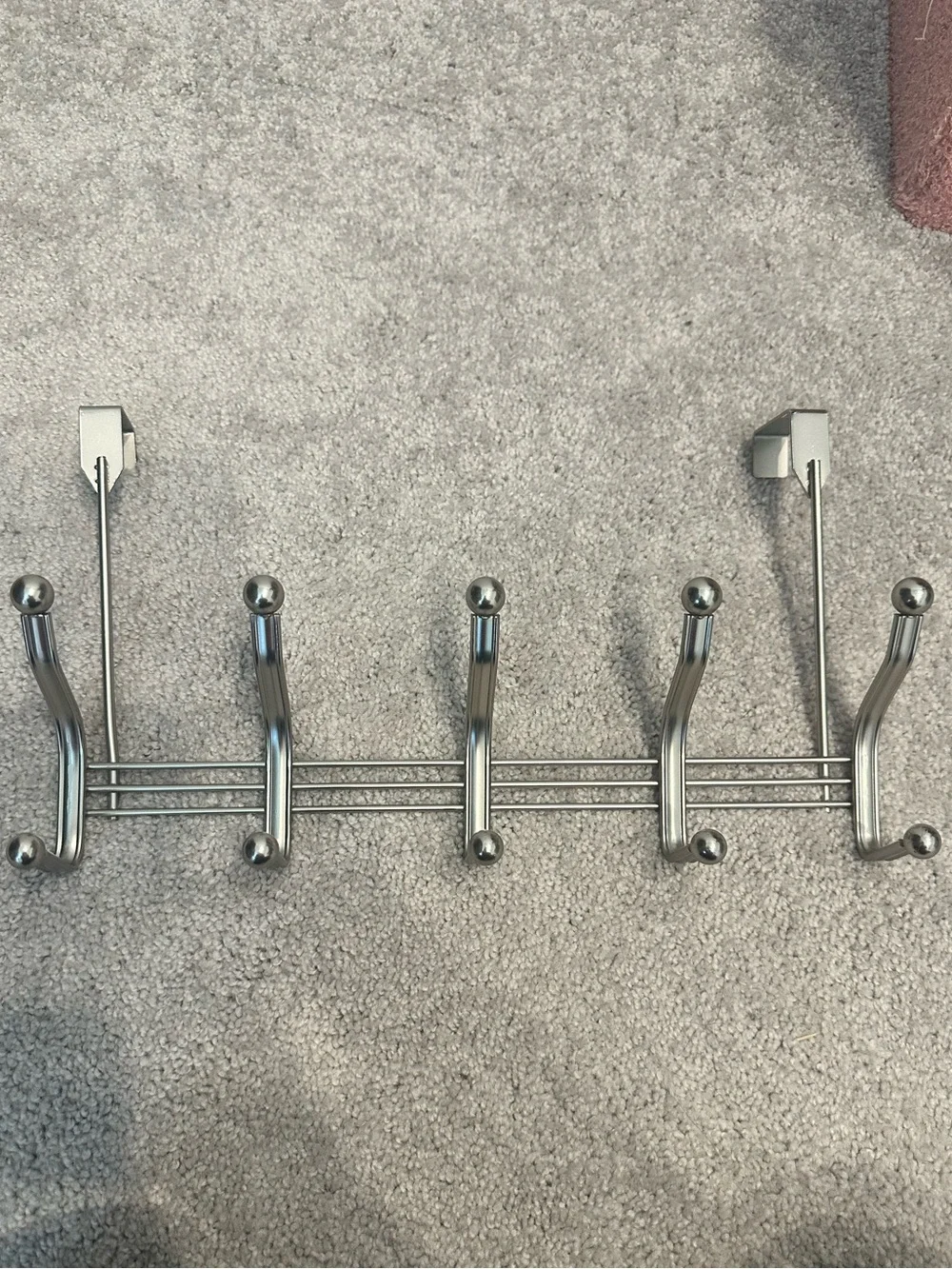 Over-the-Door 5-Hook Wall Rack in Brushed Silver from AtHome